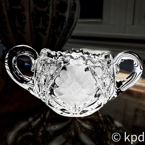 Gorgeous Victorian Glass Sugar and Creamer. late 19th century/early 20th - Picture 4 of 5